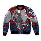 Personalized Newcastle Knights Bomber Jacket Aboriginal Dot Art - Dreamtime Rugby Mascot