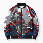 Personalized Newcastle Knights Bomber Puffer Jacket Aboriginal Dot Art - Dreamtime Rugby Mascot