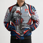Personalized Newcastle Knights Bomber Puffer Jacket Aboriginal Dot Art - Dreamtime Rugby Mascot