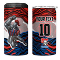 Personalized Newcastle Knights 4 in 1 Can Cooler Tumbler Aboriginal Dot Art - Dreamtime Rugby Mascot