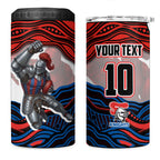 Personalized Newcastle Knights 4 in 1 Can Cooler Tumbler Aboriginal Dot Art - Dreamtime Rugby Mascot