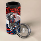Personalized Newcastle Knights 4 in 1 Can Cooler Tumbler Aboriginal Dot Art - Dreamtime Rugby Mascot