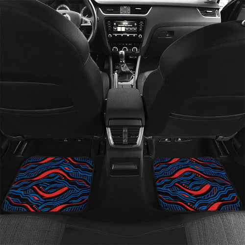 Personalized Newcastle Knights Car Mats Aboriginal Dot Art - Dreamtime Rugby Mascot