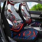 Personalized Newcastle Knights Car Seat Cover Aboriginal Dot Art - Dreamtime Rugby Mascot