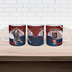 Personalized Newcastle Knights Ceramic Mug Aboriginal Dot Art - Dreamtime Rugby Mascot