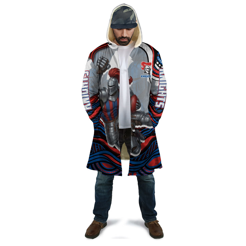 Personalized Newcastle Knights Cloak Aboriginal Dot Art - Dreamtime Rugby Mascot