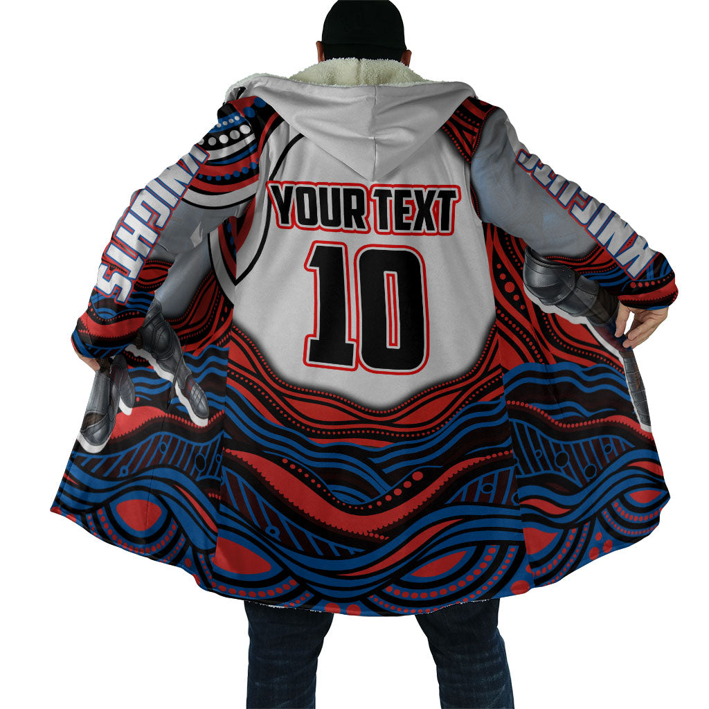 Personalized Newcastle Knights Cloak Aboriginal Dot Art - Dreamtime Rugby Mascot