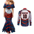 Personalized Newcastle Knights Couples Matching Mermaid Dress and Long Sleeve Button Shirt Aboriginal Dot Art - Dreamtime Rugby Mascot