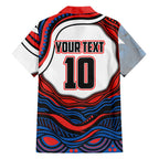 Personalized Newcastle Knights Family Matching Off Shoulder Short Dress and Hawaiian Shirt Aboriginal Dot Art - Dreamtime Rugby Mascot