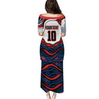 Personalized Newcastle Knights Family Matching Puletasi and Hawaiian Shirt Aboriginal Dot Art - Dreamtime Rugby Mascot