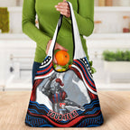 Personalized Newcastle Knights Grocery Bag Aboriginal Dot Art - Dreamtime Rugby Mascot