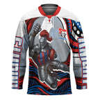 Personalized Newcastle Knights Hockey Jersey Aboriginal Dot Art - Dreamtime Rugby Mascot
