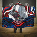 Personalized Newcastle Knights Hooded Blanket Aboriginal Dot Art - Dreamtime Rugby Mascot