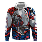 Personalized Newcastle Knights Hoodie Aboriginal Dot Art - Dreamtime Rugby Mascot