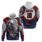 Personalized Newcastle Knights Hoodie Aboriginal Dot Art - Dreamtime Rugby Mascot