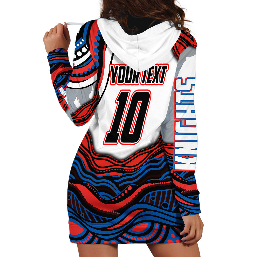 Personalized Newcastle Knights Hoodie Dress Aboriginal Dot Art - Dreamtime Rugby Mascot