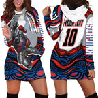 Personalized Newcastle Knights Hoodie Dress Aboriginal Dot Art - Dreamtime Rugby Mascot