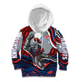 Personalized Newcastle Knights Kid Hoodie Aboriginal Dot Art - Dreamtime Rugby Mascot