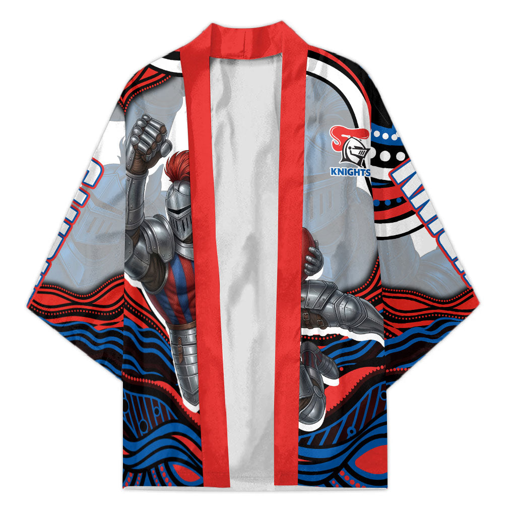 Personalized Newcastle Knights Kimono Aboriginal Dot Art - Dreamtime Rugby Mascot