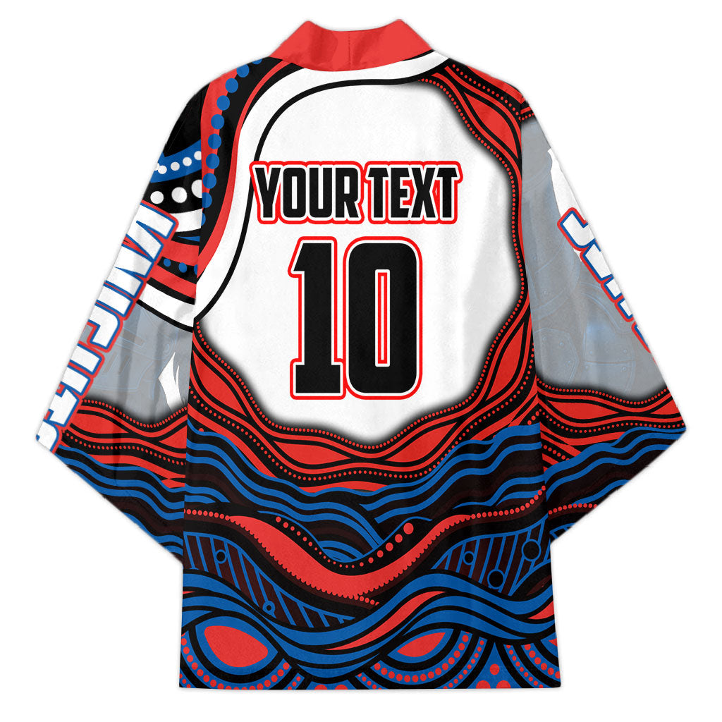 Personalized Newcastle Knights Kimono Aboriginal Dot Art - Dreamtime Rugby Mascot