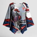 Personalized Newcastle Knights Kimono Sleeve Blouse Aboriginal Dot Art - Dreamtime Rugby Mascot