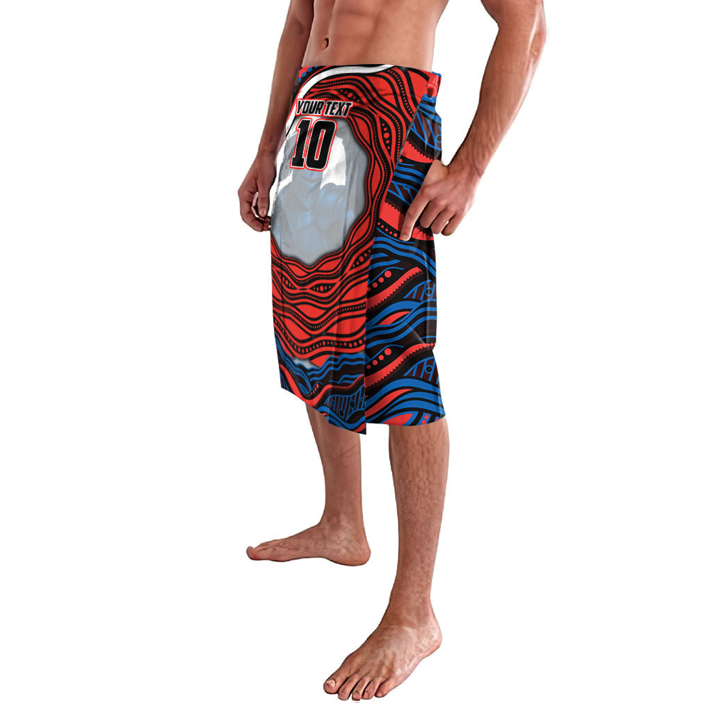 Personalized Newcastle Knights Lavalava Aboriginal Dot Art - Dreamtime Rugby Mascot
