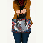 Personalized Newcastle Knights Leather Bag Aboriginal Dot Art - Dreamtime Rugby Mascot