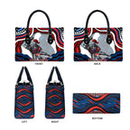 Personalized Newcastle Knights Leather Bag Aboriginal Dot Art - Dreamtime Rugby Mascot