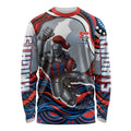 Personalized Newcastle Knights Long Sleeve Shirt Aboriginal Dot Art - Dreamtime Rugby Mascot