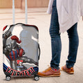 Personalized Newcastle Knights Luggage Cover Aboriginal Dot Art - Dreamtime Rugby Mascot