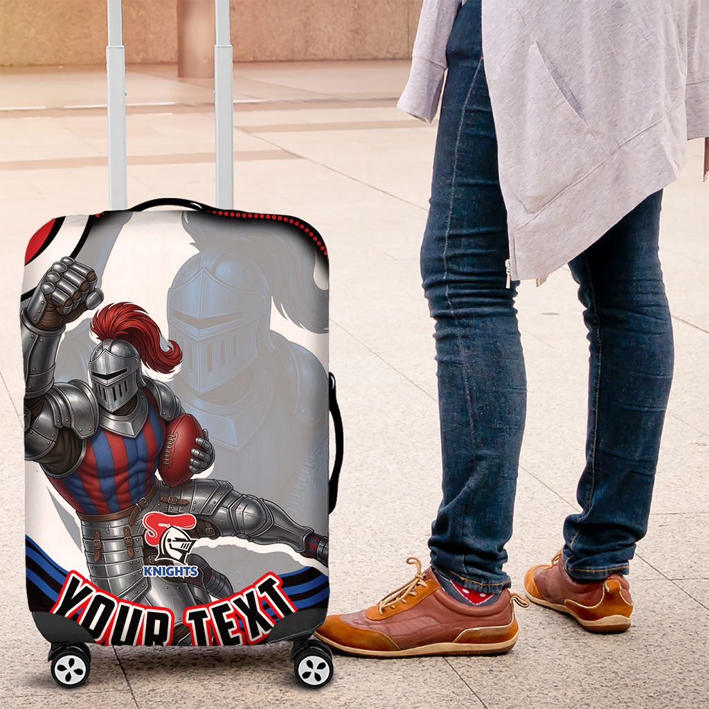 Personalized Newcastle Knights Luggage Cover Aboriginal Dot Art - Dreamtime Rugby Mascot