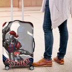 Personalized Newcastle Knights Luggage Cover Aboriginal Dot Art - Dreamtime Rugby Mascot