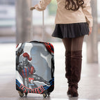 Personalized Newcastle Knights Luggage Cover Aboriginal Dot Art - Dreamtime Rugby Mascot