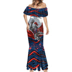 Personalized Newcastle Knights Mermaid Dress Aboriginal Dot Art - Dreamtime Rugby Mascot