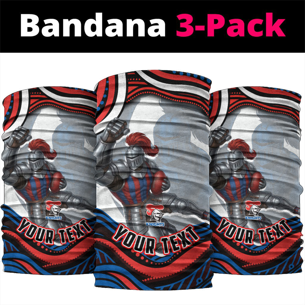 Personalized Newcastle Knights Neck Gaiter Aboriginal Dot Art - Dreamtime Rugby Mascot