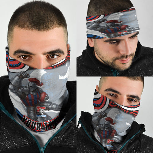 Personalized Newcastle Knights Neck Gaiter Aboriginal Dot Art - Dreamtime Rugby Mascot