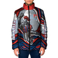 Personalized Newcastle Knights Padded Jacket Aboriginal Dot Art - Dreamtime Rugby Mascot