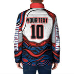 Personalized Newcastle Knights Padded Jacket Aboriginal Dot Art - Dreamtime Rugby Mascot