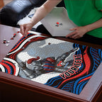 Personalized Newcastle Knights Puzzle Aboriginal Dot Art - Dreamtime Rugby Mascot