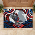 Personalized Newcastle Knights Rubber Doormat Aboriginal Dot Art - Dreamtime Rugby Mascot