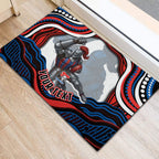 Personalized Newcastle Knights Rubber Doormat Aboriginal Dot Art - Dreamtime Rugby Mascot
