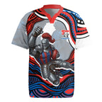 Personalized Newcastle Knights Rugby Jersey Aboriginal Dot Art - Dreamtime Rugby Mascot