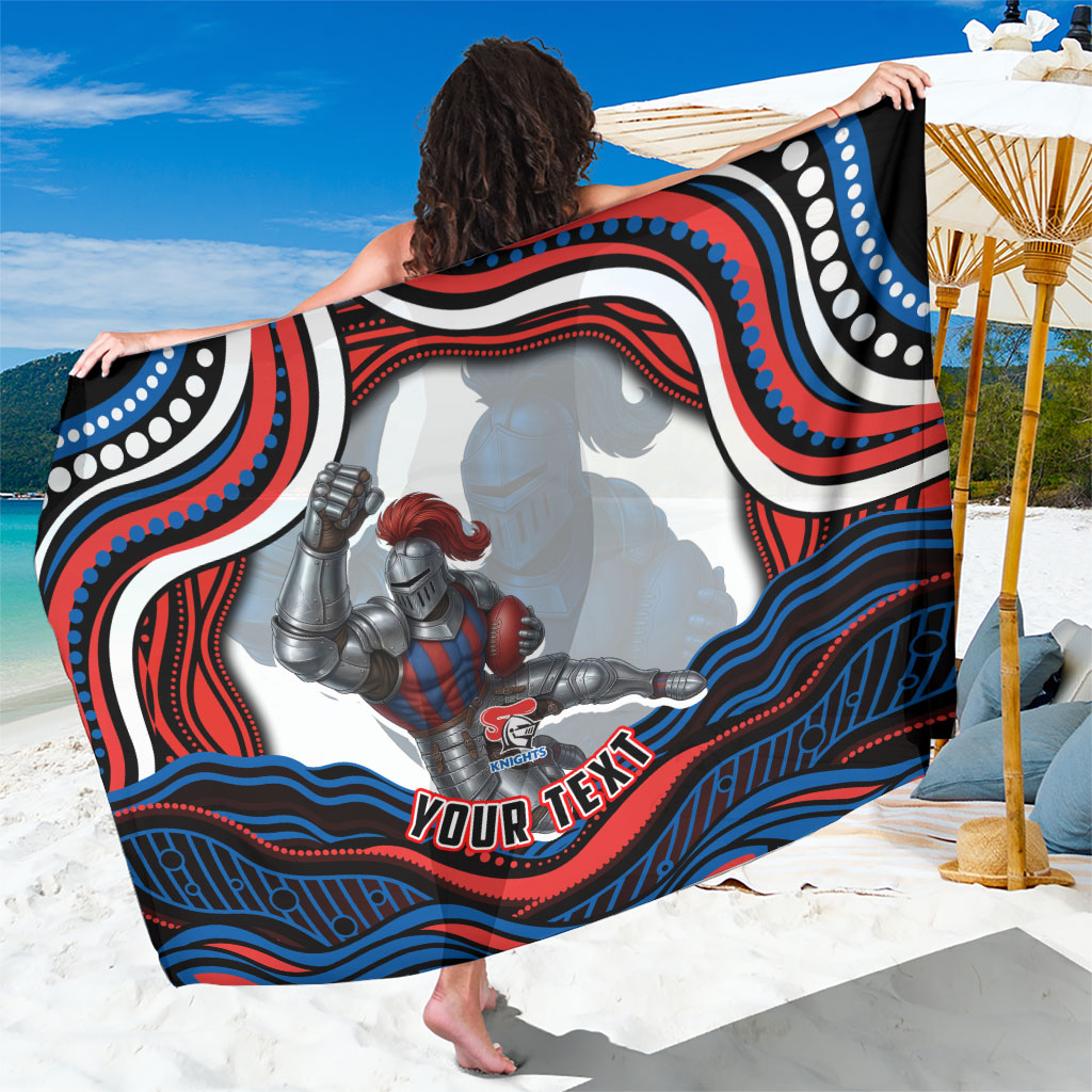 Personalized Newcastle Knights Sarong Aboriginal Dot Art - Dreamtime Rugby Mascot