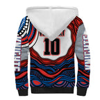 Personalized Newcastle Knights Sherpa Hoodie Aboriginal Dot Art - Dreamtime Rugby Mascot