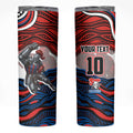Personalized Newcastle Knights Skinny Tumbler Aboriginal Dot Art - Dreamtime Rugby Mascot