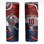 Personalized Newcastle Knights Skinny Tumbler Aboriginal Dot Art - Dreamtime Rugby Mascot