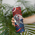 Personalized Newcastle Knights Skinny Tumbler Aboriginal Dot Art - Dreamtime Rugby Mascot