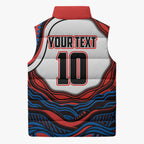 Personalized Newcastle Knights Sleeveless Puffer Jacket Aboriginal Dot Art - Dreamtime Rugby Mascot