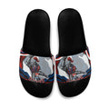 Personalized Newcastle Knights Slide Sandals Aboriginal Dot Art - Dreamtime Rugby Mascot