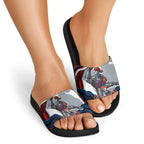 Personalized Newcastle Knights Slide Sandals Aboriginal Dot Art - Dreamtime Rugby Mascot